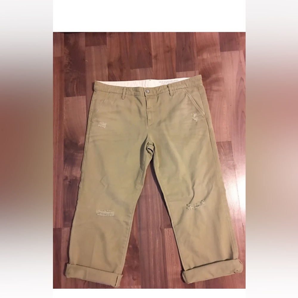 AG Adriano Goldschmied Supply Ex-Boyfriend Khaki Crop Pants Women’s Size 31